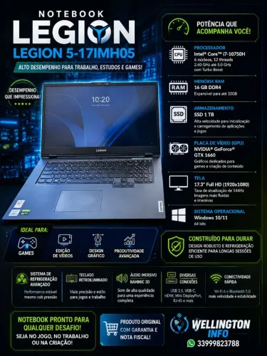 Vendo notebook gamer Legion i7