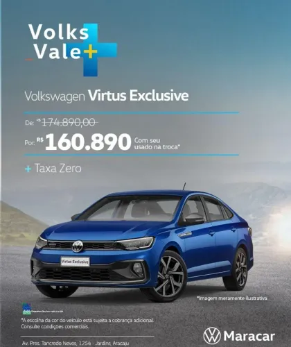 Volkswagen Virtus Exclusive 250tsi 1.4 Flex 16V AUT 2026 VALOR COM SEMINOVO NA TROCA