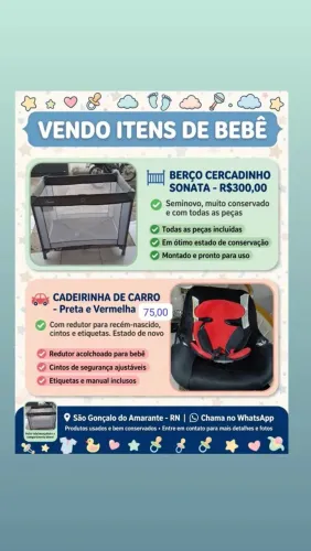 Berço 3 em 1 , cercadinho, bebê conforto