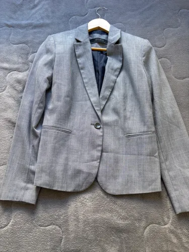 Blazer Zara Feminino Cinza Mescla Alfaiataria Tamanho P FRETE GRÁTIS