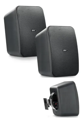 Par Caixa De Som Ambiente Passiva Cs5 Outdoor 80w Rms Frahm Cor Preto