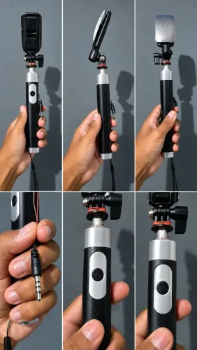 Bastão de foto com controlador com fio