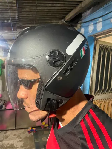 Capacete aberto original preto vespa retrô
