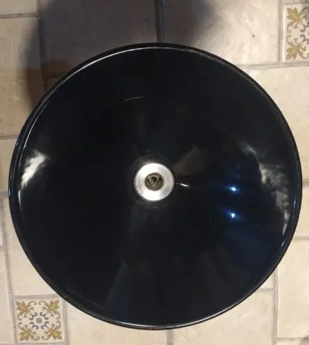 Cuba Redonda Lavabo Banheiro Preta 45 cm