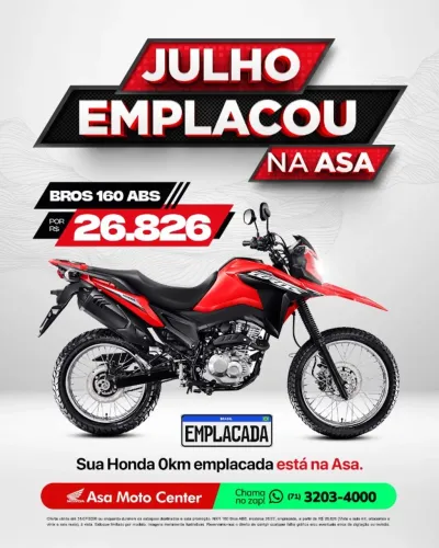 Promoções Motos Honda BROS 160 E CG 160 ( EMPLACAMENTO GRATIS)