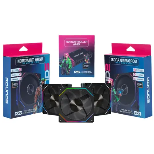 Kit Fans: 2 reverse + 1 tradicional + Controladora / Brancas - Pretas e Aurora - Novas