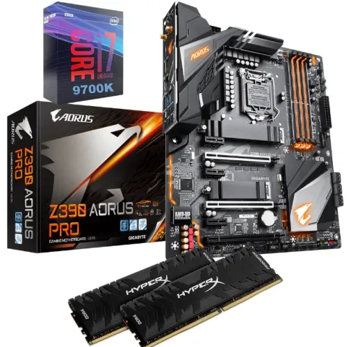 Kit Upgrade Gamer Alta Performance: i7-9700K + Z390 AORUS + 16GB HyperX DDR4!