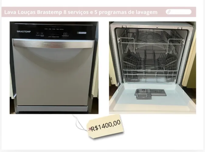 Lava louças Brastemp 8 serviços e 5 programas de lavagem