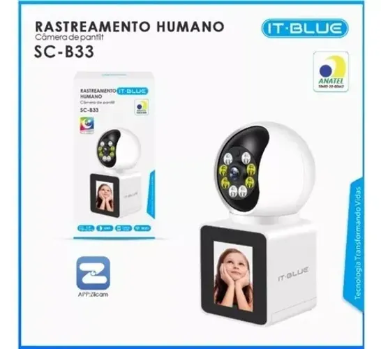 Câmera de Segurança Wi-Fi IT-Blue SC-B33 com Rastreamento Humano