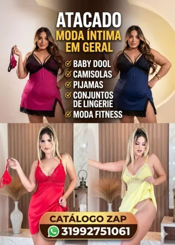 Camisolas com calcinha pmg 18,50 no atacado