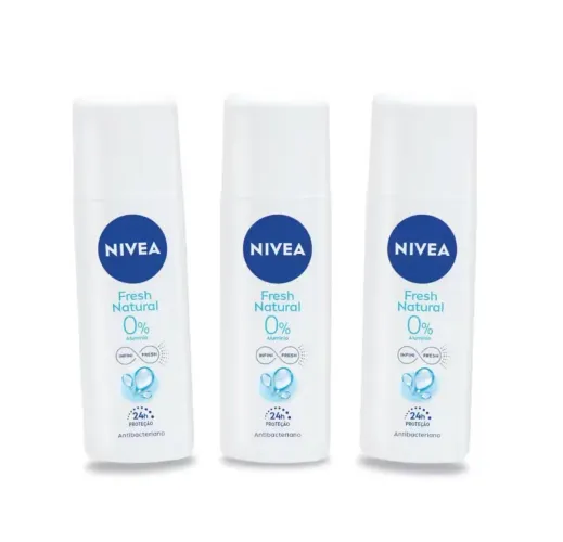 Kit 3 Unidades Desodorante Spray Nivea Fresh Natural 90ml - kit com 3 unidades