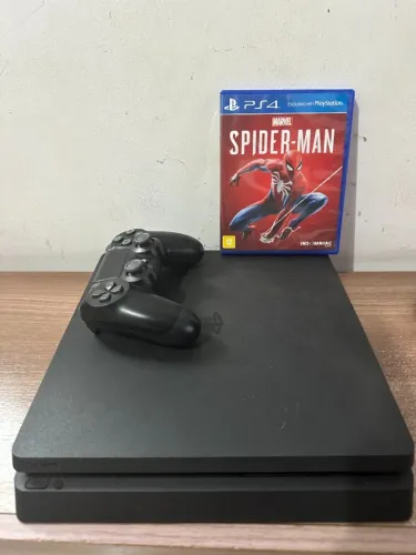 PS4 Slim 1TB Impecável + Controle Original + Spider-Man