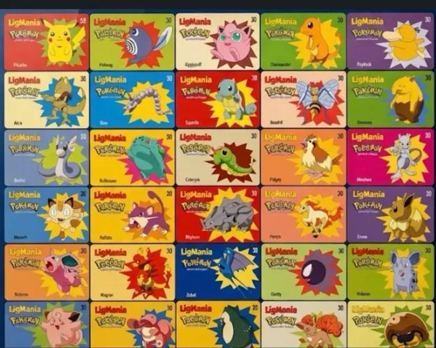 Cartão telefônico série Pokémon  completa - 30 cartões