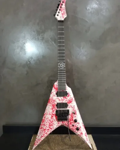 Guitarra Carrozza Flying V Custom com case (não é Jackson Solar Ibanez Music Maker Dean) 