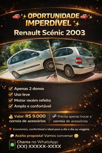 Renault Scenic RT/auth/auth/kids Hi-flex 1.6 16V 2003