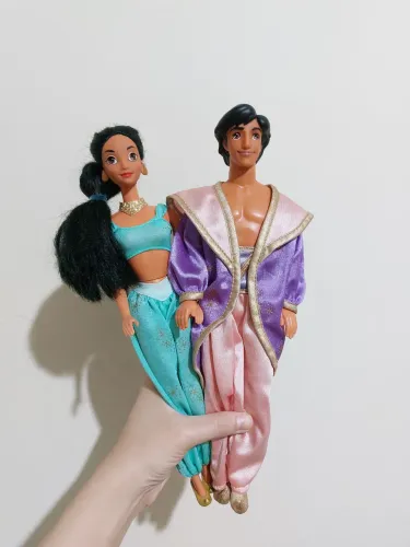 Bonecos Jasmine e Aladdin Disney Anos 2000 