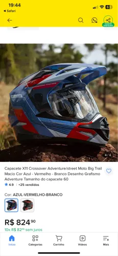 Vende se ou troco capacete zeroTAM 60