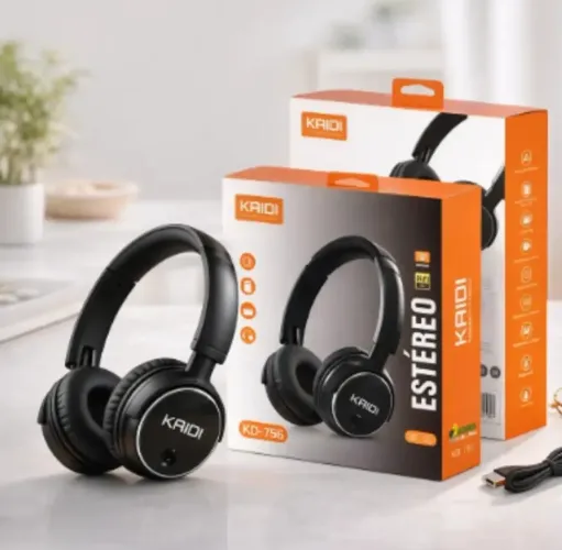 Headphone Bluetooth Cartão de Memória KAIDI