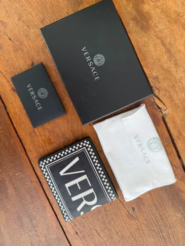 Carteira Versace Box Logo Original - Com Caixa e Dust Bag