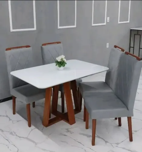 Mesa de jantar 4 lugares luxo pronta entrega