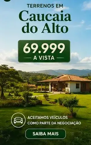 TERRENO 500M² EM CAUCAIA DO ALTO ENTRADA DE R$ 19.999!