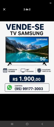 Tv 50" SANSUNG. 8 meses de uso. Com nota.