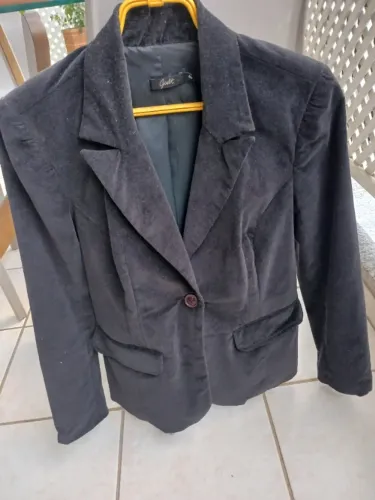 Blaser de Veludo, Feminino, tamanho P Cor Preta