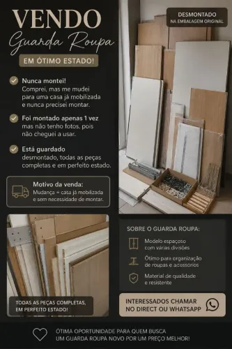 VENDO GUARDA ROUPA CASAL DESMONTADO
