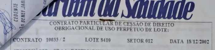 Terreno cemitério jardim da saudade 