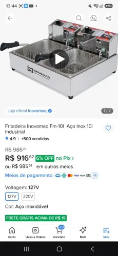 Fritadeira elétrica 127v