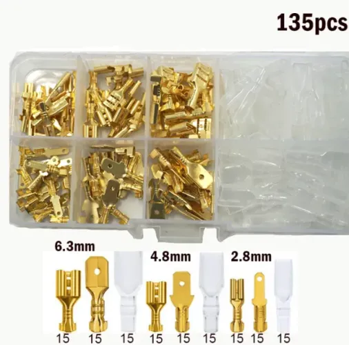 Kit 135 Conector Terminal Emenda Fio Automotivo 2.8/4.8/6.3
