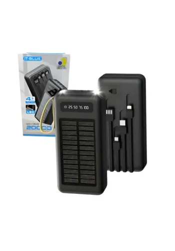 CARREGADOR PORTATIL POWER BANK 10.000 MAH SOLAR IT-BLUE MAX-0539