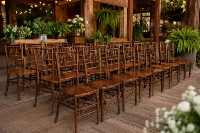 Cadeiras Tiffany Madeira Imbuia para Eventos - 240 Unidades - Excelente Estado