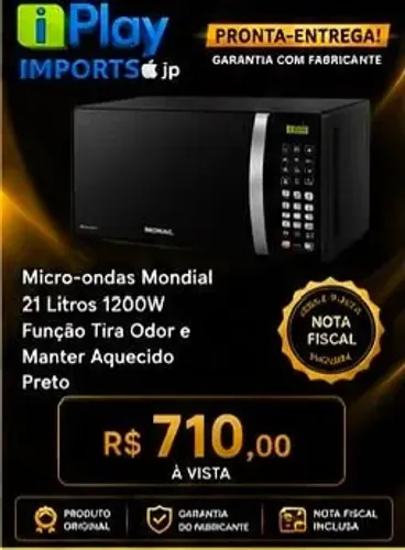 MICRO-ONDAS MONDIAL 21 LITROS 1200W