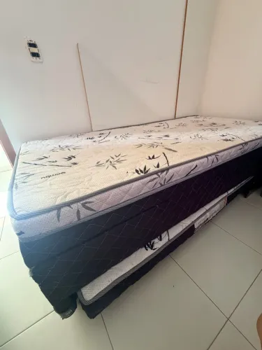 Cama box baú solteiro c/ auxiliar