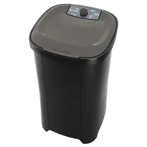 Tanquinho Mueller 14kg Semiautomático com Agitador Removível MLT14B - Preto - 110 Volts