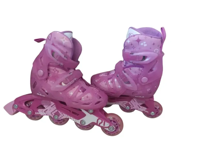 Patins Roller DerBy Ajustável Infantil Rosa Pink