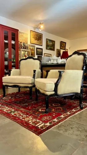 Par de Poltronas Bergère Estilo Luís XV