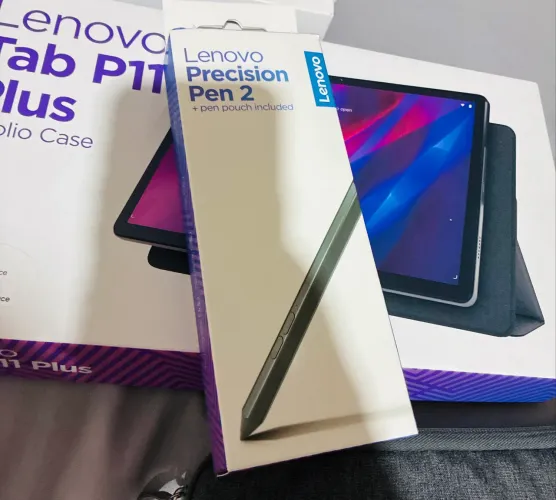 Lenovo Tab P11 Plus + Precision Pen 2 + Capa Folio Original + Caixa (Completo)
