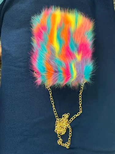 Bolsa plumas fake fur