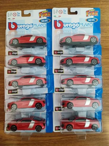 Lote 10 miniaturas Audi R8 - Street Fire - 1/43 - Burago