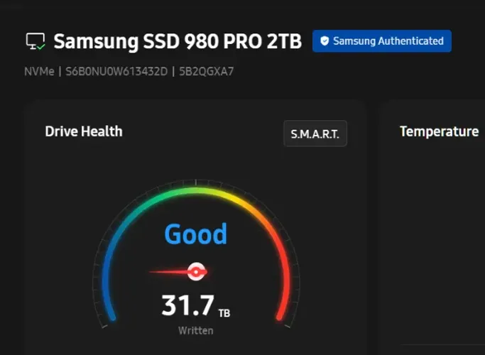 Memória SSD SAMSUNG 980 PRO 27B !!! em perfeito estado! o teste que pedir!