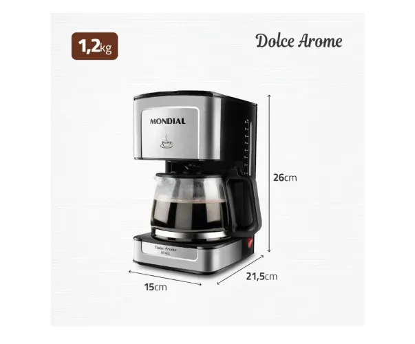 Cafeteira Mondial Dolce Arome 20 Xícaras Inox