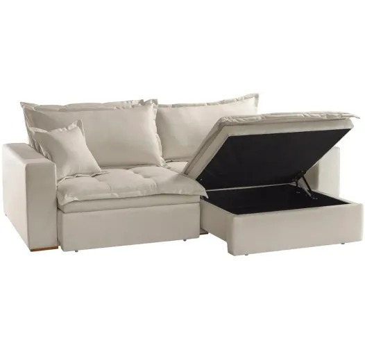 Sofá Cama Retrátil com Baú 2,30m Paris p65