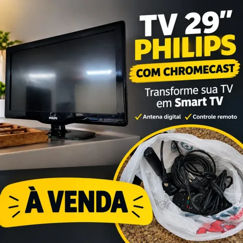 Tv 29" com chrome quest transforma em smart