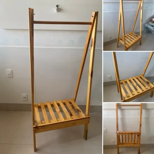 Arara/Expositor em palete envernizado
