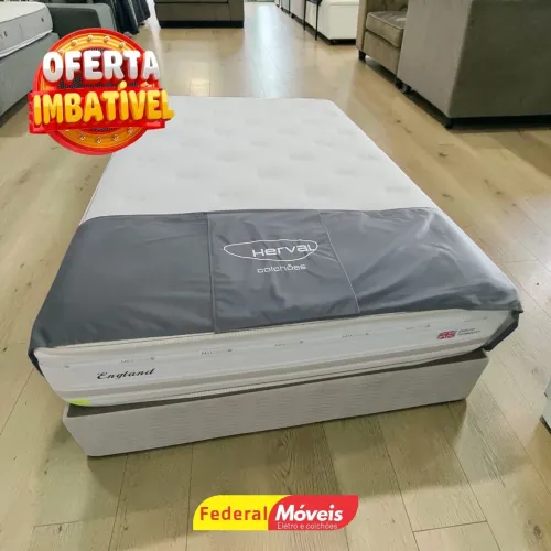 Cama Casal Box Colchão e Base 1,38m Herval - Temos Crediário 