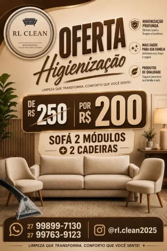 Higienização e Impermeabilização de Estofados