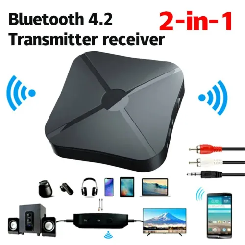 Receptor e Transmissor KN319 de áudio Bluetooth 5.0- 2em1 - Pra celular, alto-falantes etc