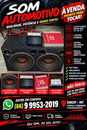 Som Automotivo Completo à Venda - 2 Triton 4000 + Módulo 800W